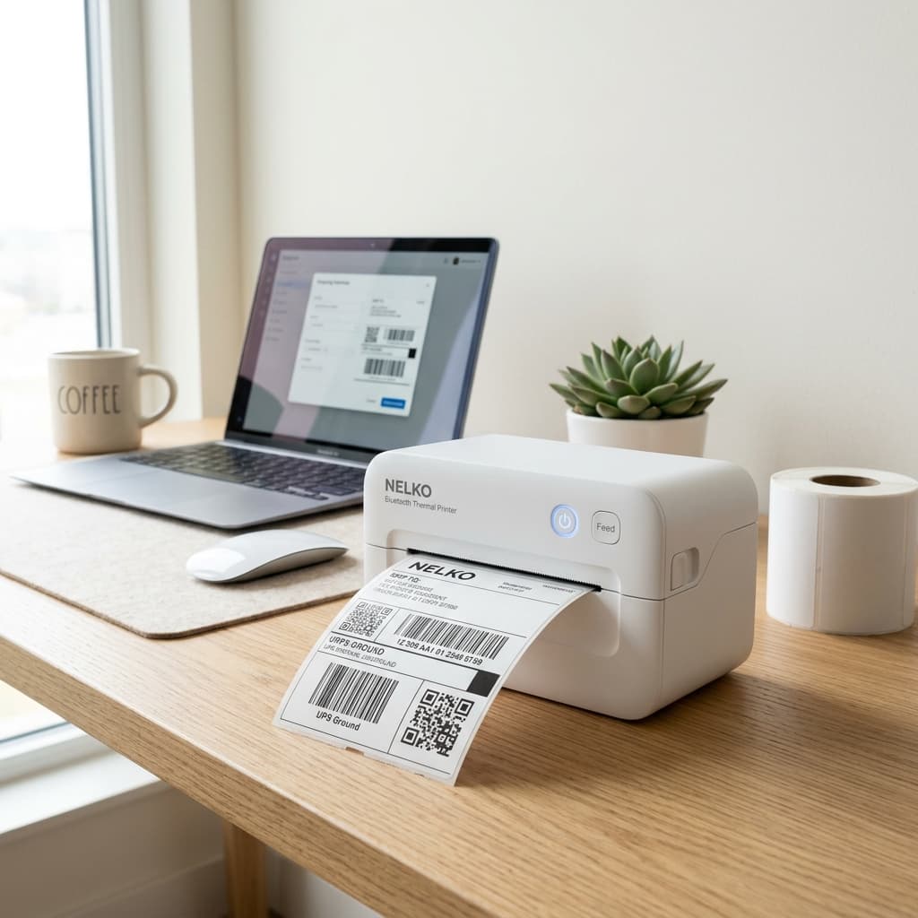 Nelko Bluetooth Thermal Shipping Label Printer